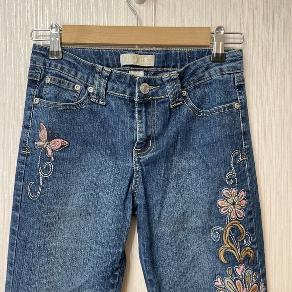 Route 66 Girls Embroidered Butterfly Flare Jeans Size 12 Y2K Vintage - Picture 2 of 6